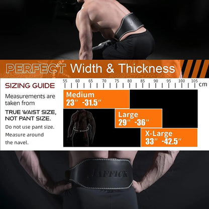 Jaffick Genuine Leather Weight Lifting Belt for  Gym