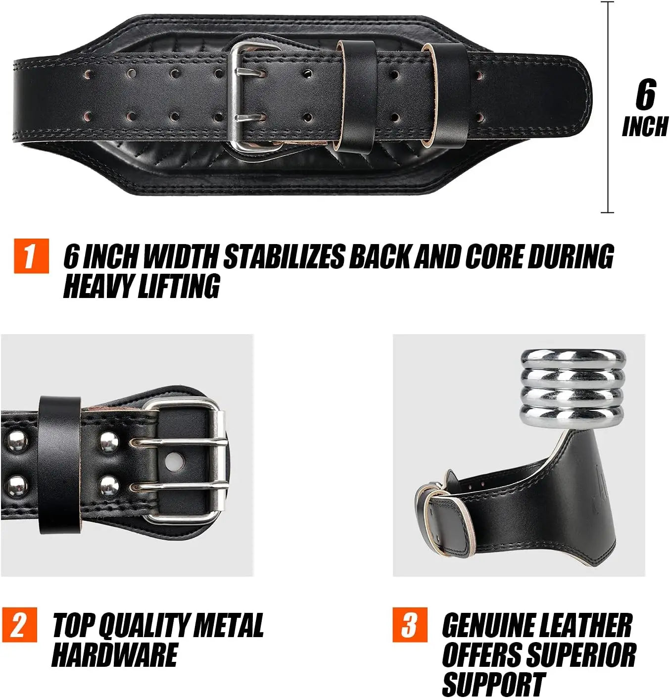 Jaffick Genuine Leather Weight Lifting Belt for  Gym