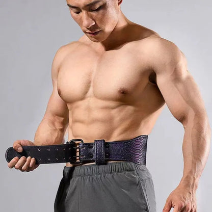 Leather Weightlifting Belt Black Mamba